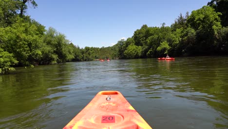 Kayaking-at-the-Cannon-Falls-in-Minnesota-on-a-calm-summer-day