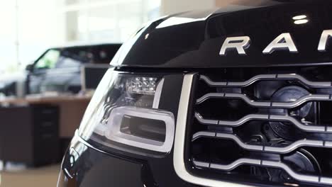 close-up of a black range rover