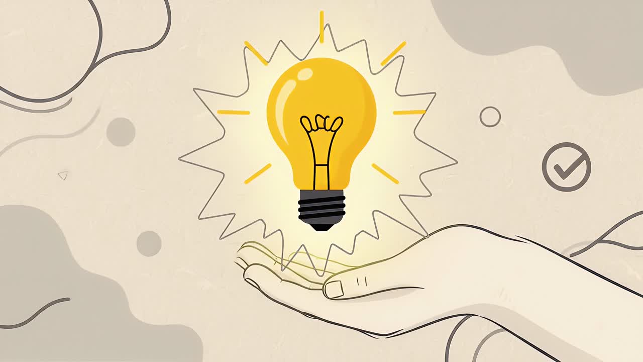 Creative Concept of Hands Holding a Bright Glowing Lightbulb Idea