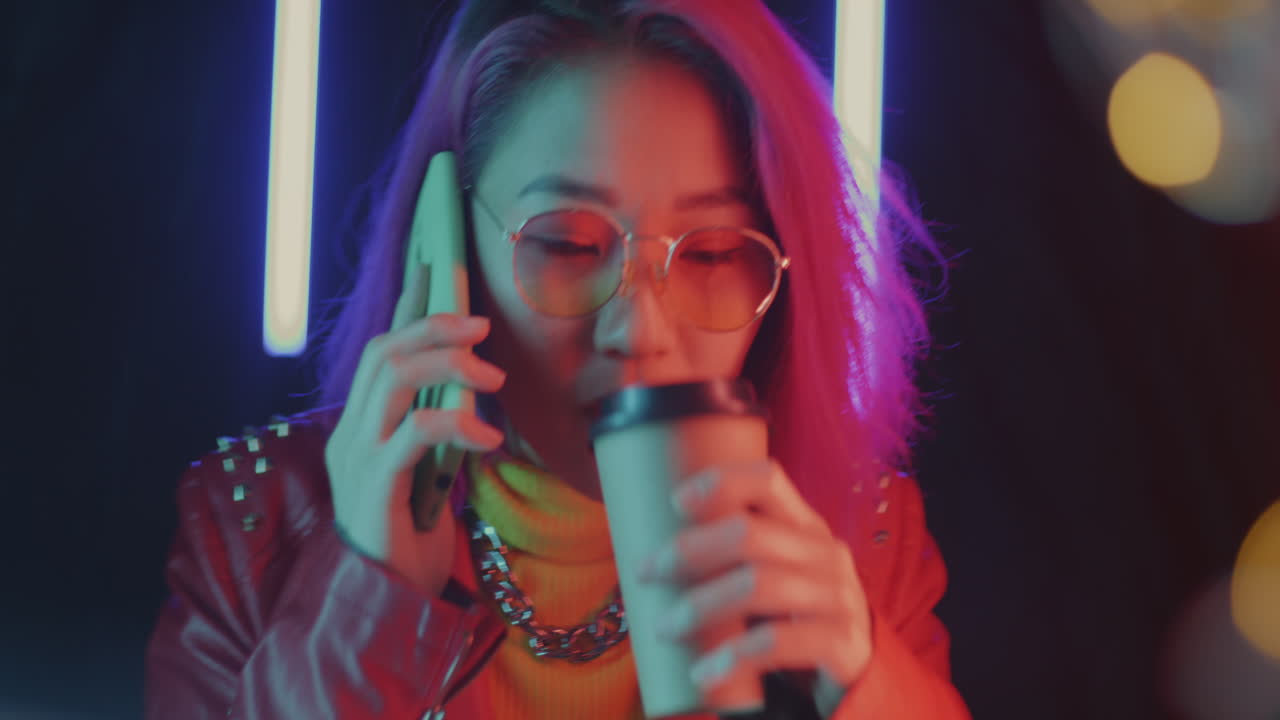 Stylish Young Woman on a Phone Call