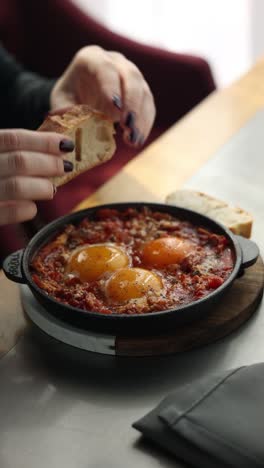 shakshuka breakfast at a cafe