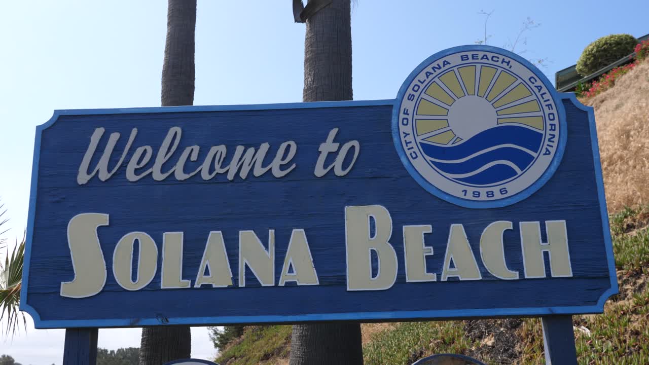 sello de bienvenida público de solana beach, california