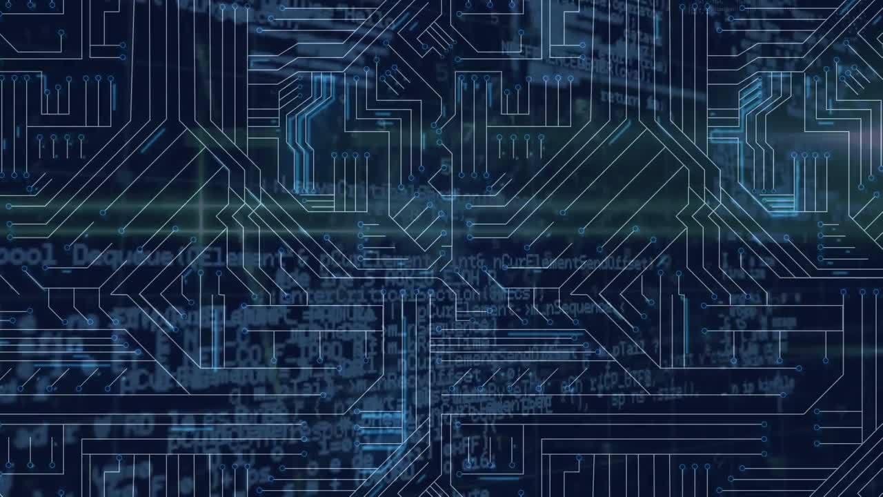 animación del procesamiento de datos con elementos hud en la interfaz digital