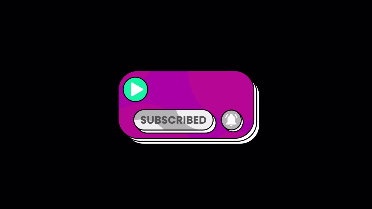 Animated Mouse Cursor Clicking Subscribe Button and Bell Icon
