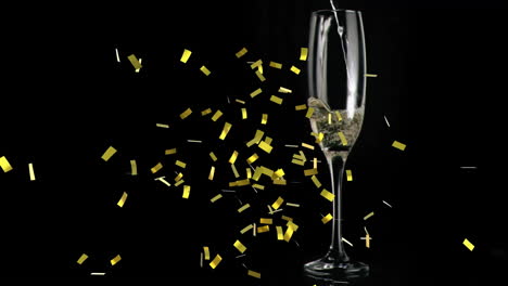 Animation-of-confetti-falling-over-champagne-glass