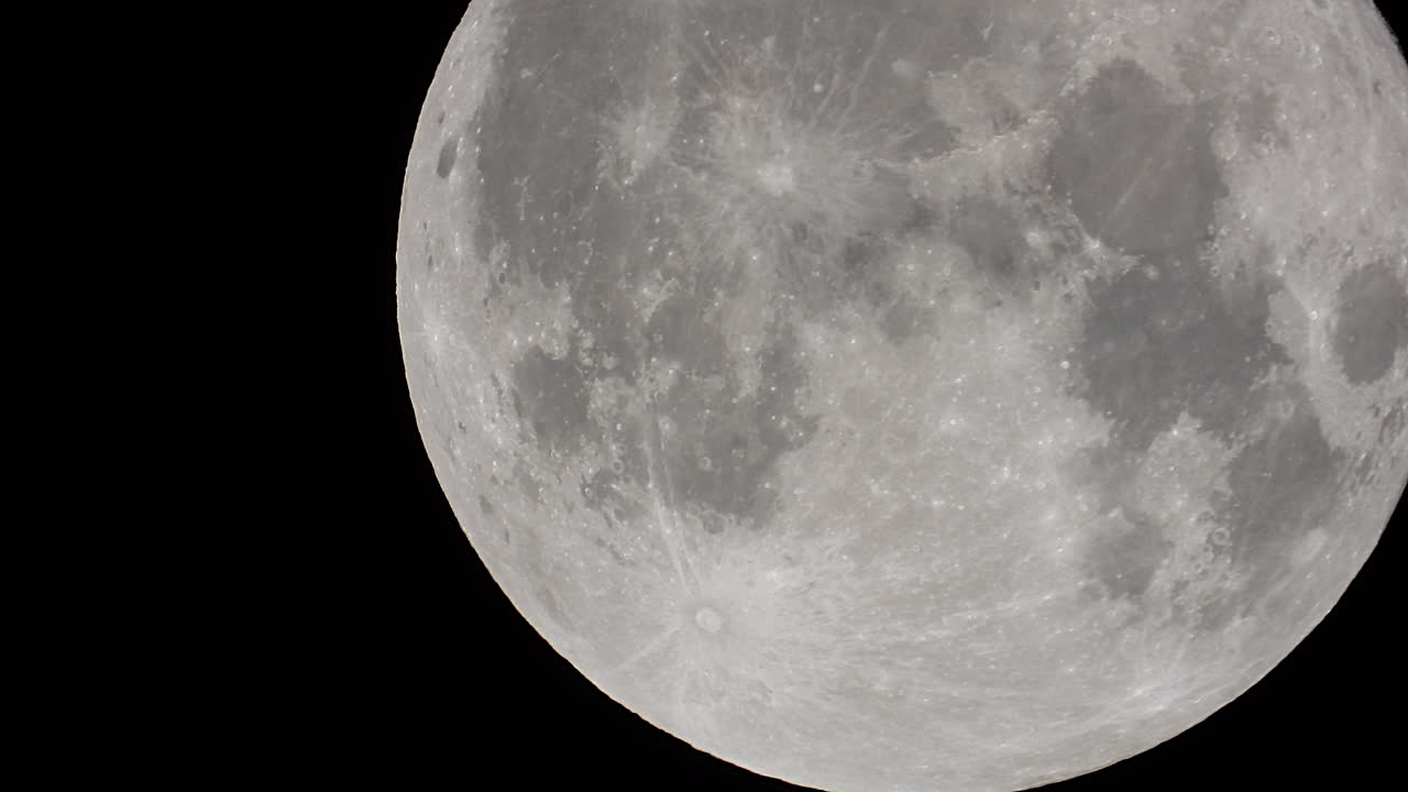 Extreme Close Up View Of A Full Moon 4K