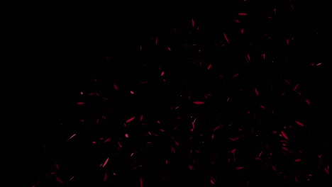 gráficos de movimiento de partículas en vuelo de pluma roja