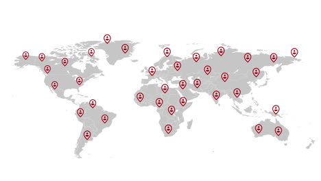 global locations map with people distribution