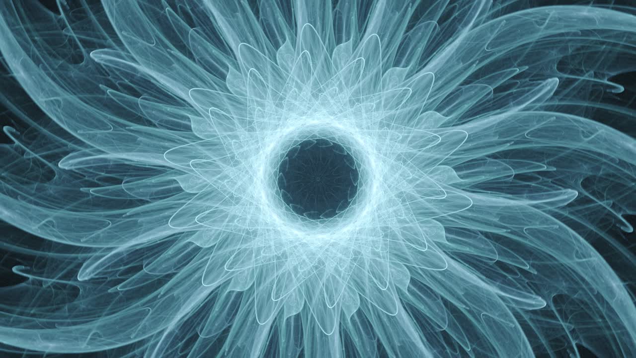 patrones geométricos de flores abstractas girando y convergiendo en el centro animación en bucle sin fisuras