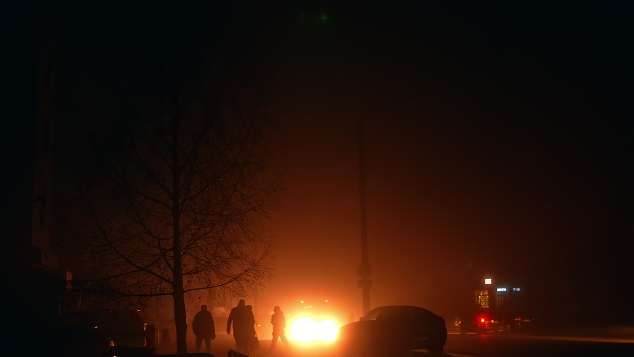 Foggy Night Street Scene