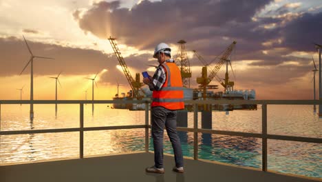 mantenimiento de parques eólicos en alta mar por ingeniero
