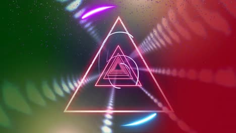 Animation-of-neon-triangles-in-neon-tunnel