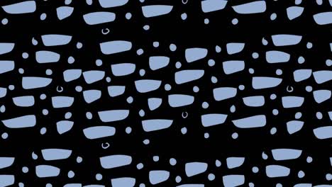 digital animation of multiple blue abstract shapes moving against black background