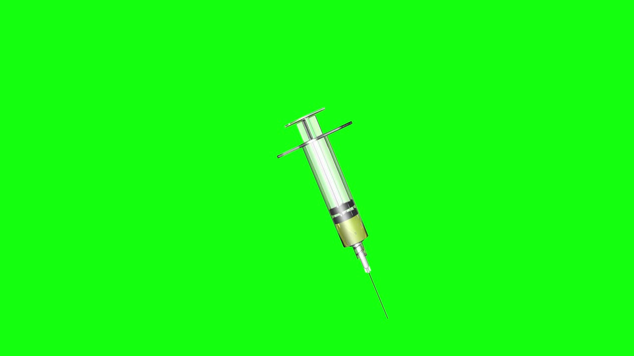 8 animationen 3d-impfspritze grüner bildschirm