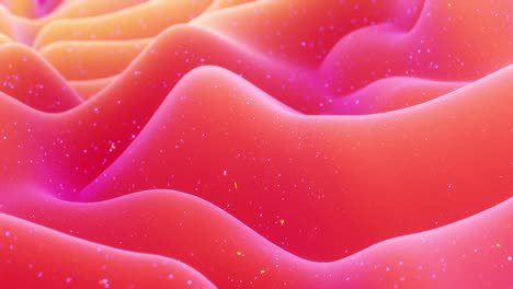 아름다운 추상적인 3d 표면, 반이는 반임, 어나온 또는 이동된 파동은 루프로 변형됩니다. 은 노란색 색 gradient, 부드러운 매트 재료, 빛 내부 반임과 함께 morphing 달함.