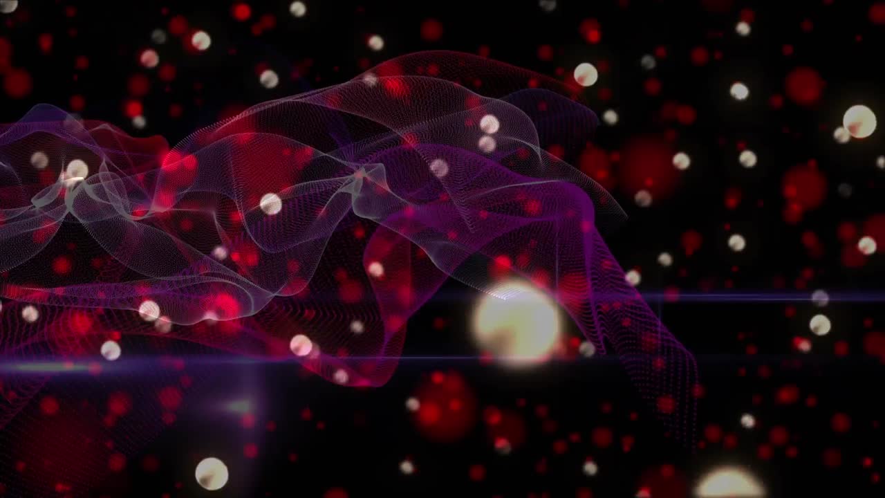 animación de luces brillantes sobre líneas y formas en movimiento