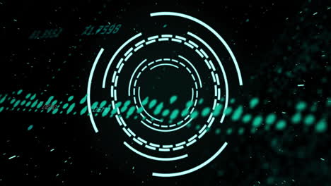 animación del procesamiento de datos digitales a través del escaneo de alcance