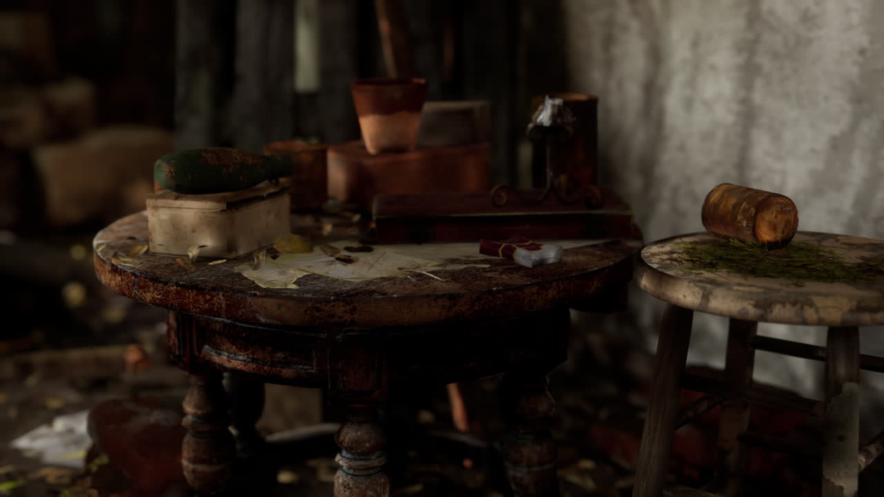 arruinado abandonado cubierto de plantas interior