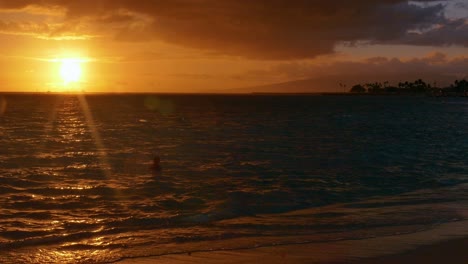 sunset at a hawaiian beach