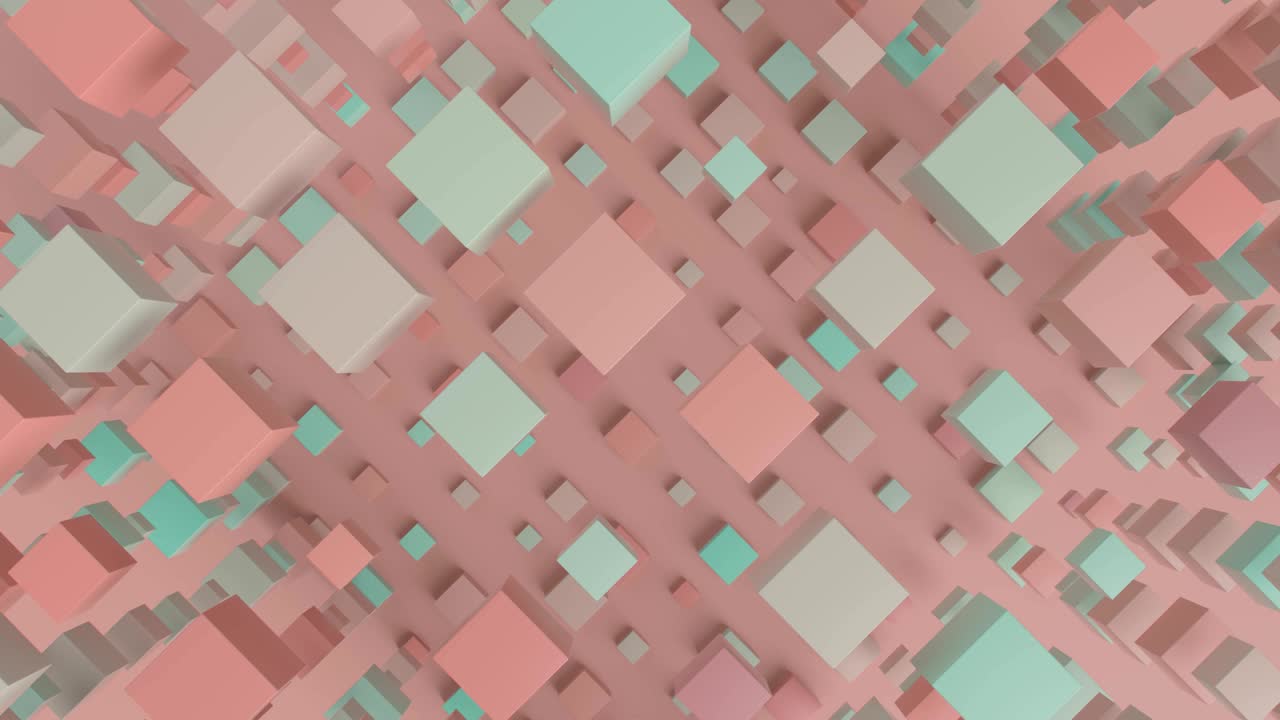 Projection mapping color sifting cube shapes.