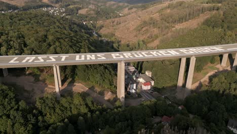 drone shot rahmede valley bridge closed for reconstruction in germany