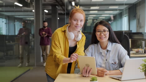 portrait of female colleagues in office