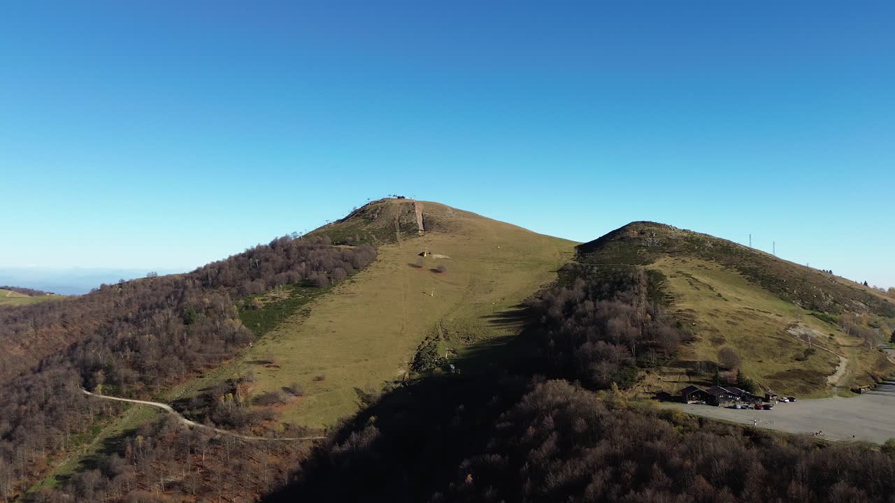 Aerial View of a Mountain Landscape in Autumn