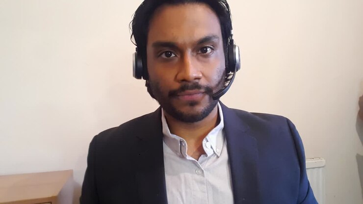 Young Man On Business Video Call Waiting for Meeting to Start