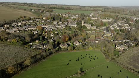 cotswold village blockley autumn aerial landscape