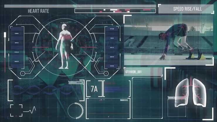 Digital animation of digital interface with sports data processing