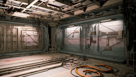 interior of an abandoned spaceship corridor