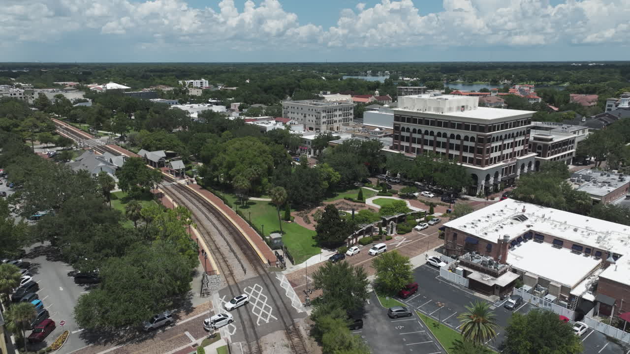Cityscape Of Winter Park In Florida At Daytime - Drone Shot