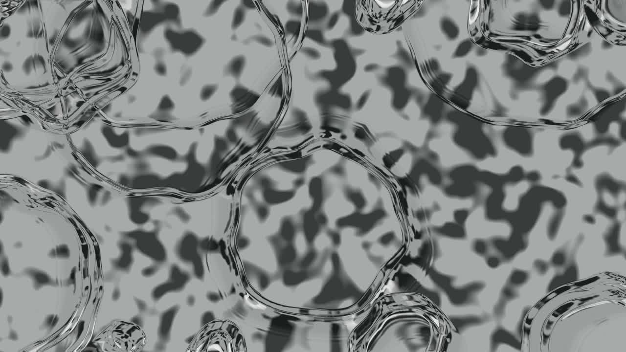 Loop Continuo di Increspature Astratte di Liquido Metallico su Sfondo Grigio