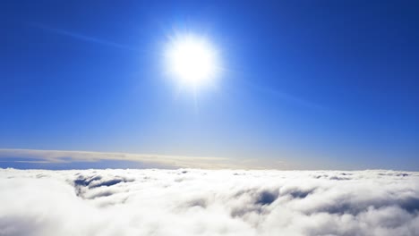 time lapse beautiful blue sky with clouds background. timelapse of white clouds with blue sky. flight through the moving cloudscape. texture of clouds. panoramic view. clouds in motion