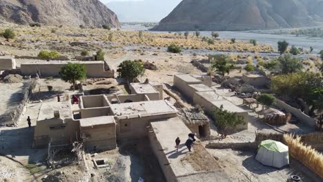 aerial view of remote village in balochistan