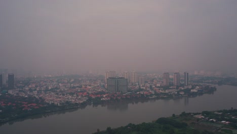 Vista-Aérea-De-La-Contaminación-Del-Aire-En-La-Ciudad-Del-Sudeste-Asiático.