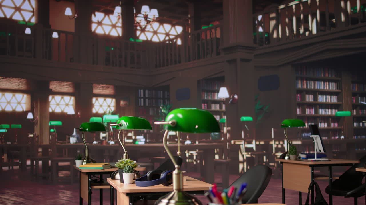 Empty university library used for general database collection of academic books