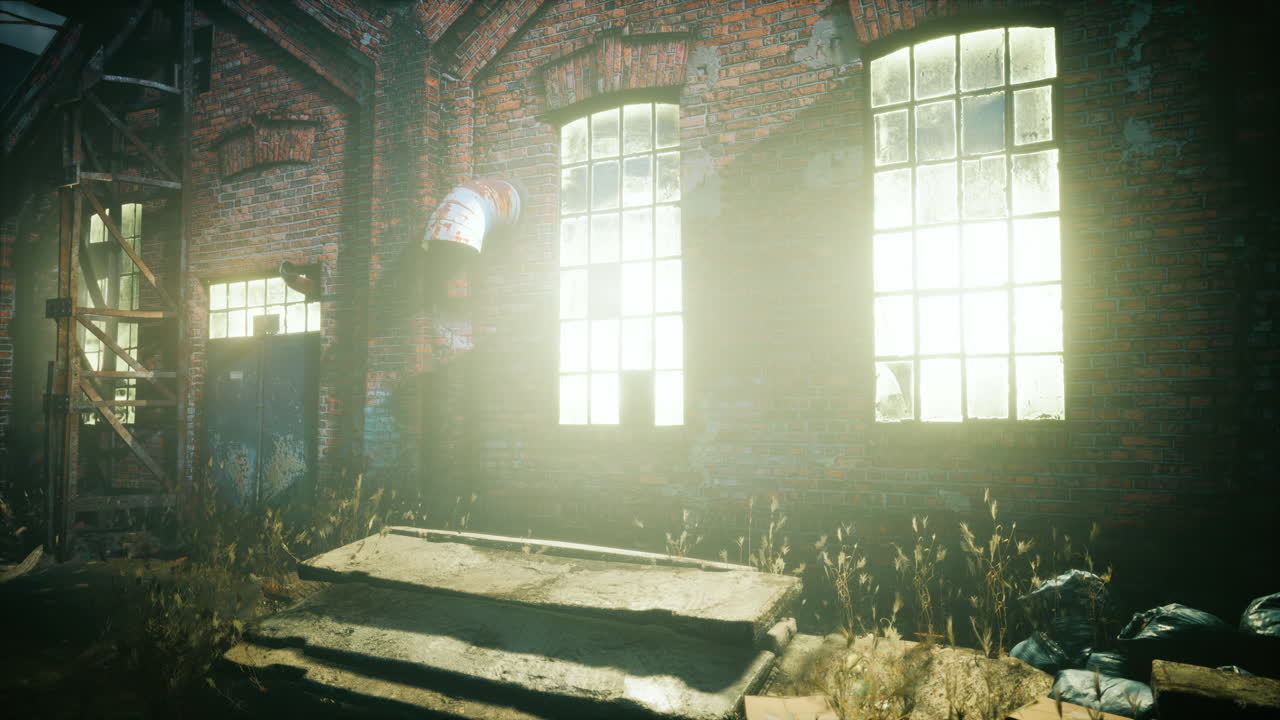 밤에 버려진 벽돌 공장