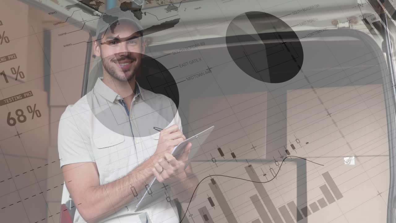 entregador escribiendo en un clipboard 4k