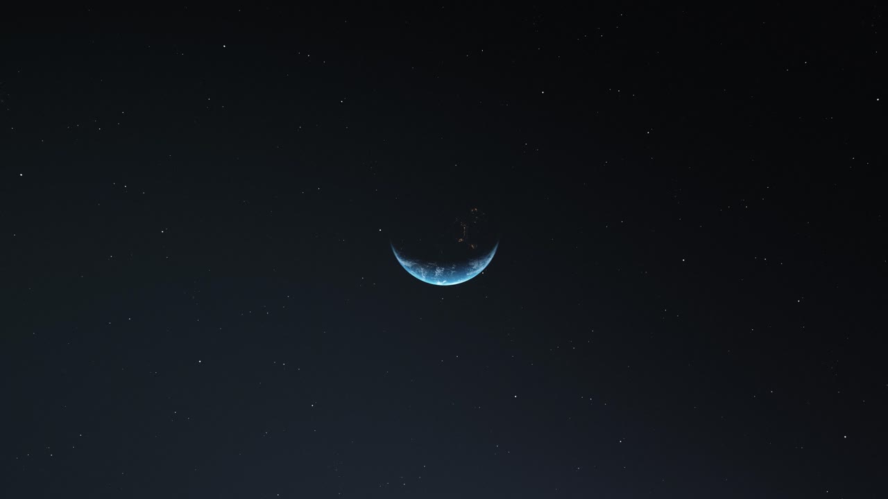 la sombra reveló el planeta tierra, el cielo nocturno estrellado.