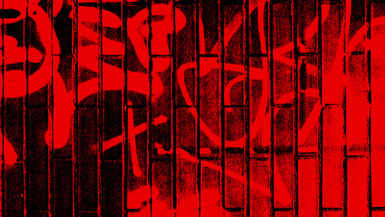Animeret rød og sort grunge glitch mønster baggrund