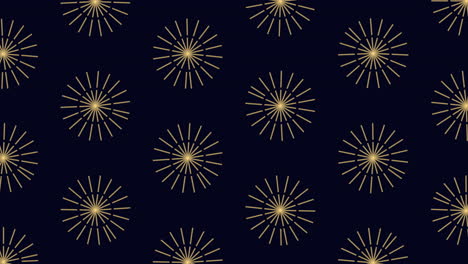 Circles pattern from colorful lines on black gradient