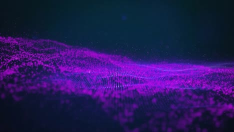 Animation-Einer-Violetten,-Sich-Bewegenden,-Leuchtenden-Welle-Auf-Schwarzem-Hintergrund
