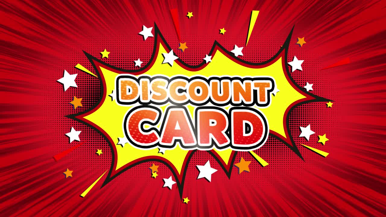 Discount Card Comic Book Style Illustration