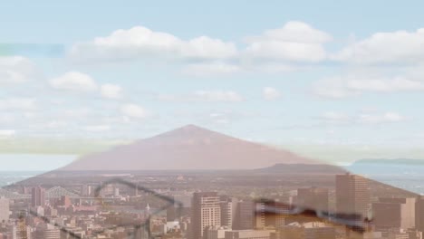 Apretón-De-Manos-Con-Gafas-Sobre-La-Mesa-Y-La-Ciudad-En-Segundo-Plano.