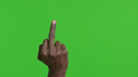 man raising middle finger as symbol of offense