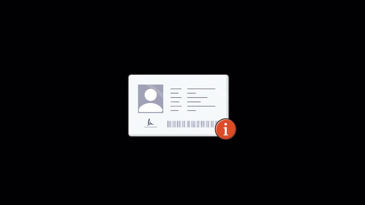 Animated ID Card with Blinking Information Icon