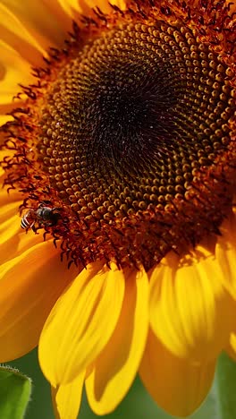 abeja polinizando girasol en un parque de bangkok