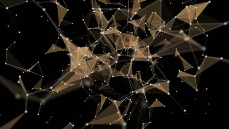 animación futurista del plexo con triángulos brillantes en cámara lenta, 4096x2304 bucle 4k