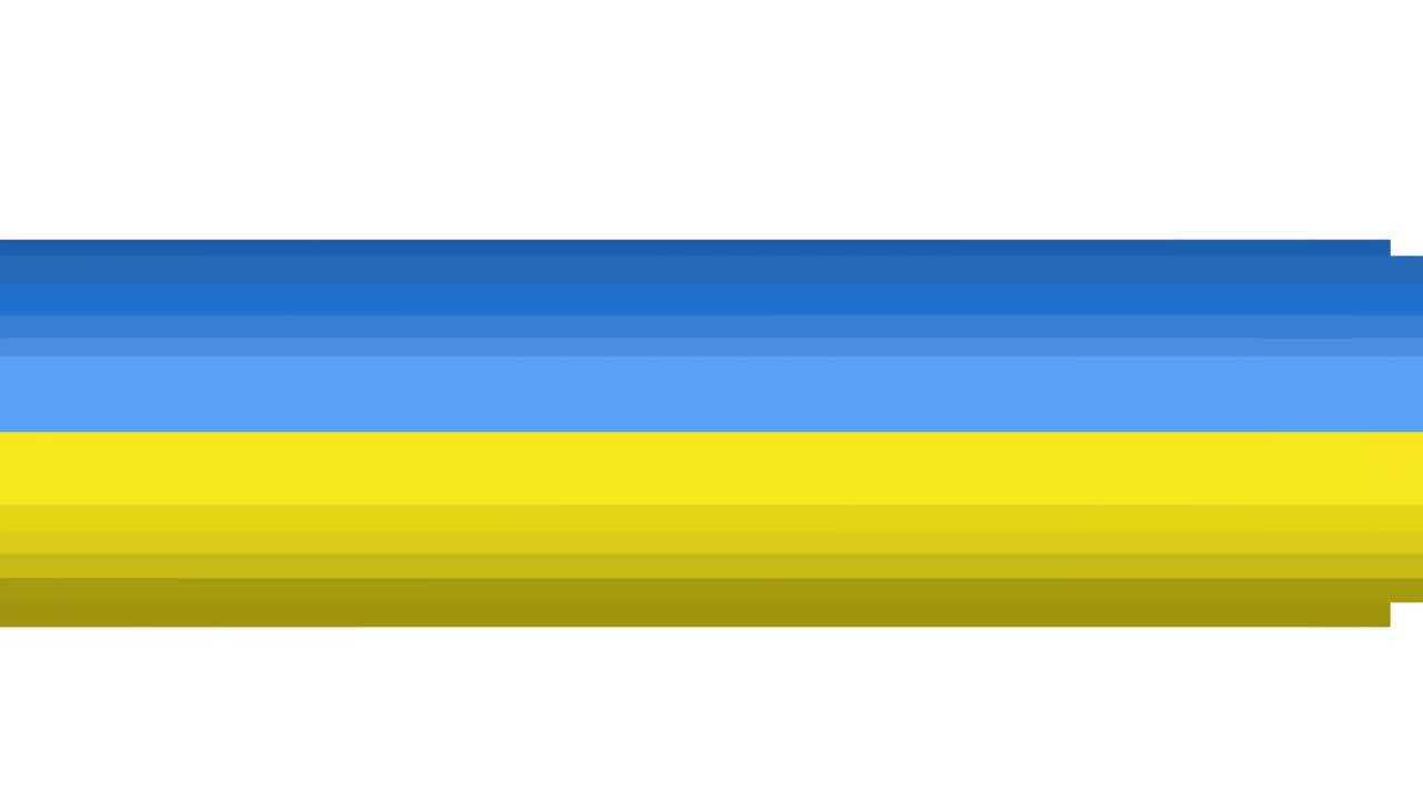 animación de paloma sobre las rayas azules y amarillas de la bandera de ucrania